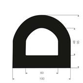 Vollgummi Fenderprofil BxH=100x95mm (Rolle 10m)
