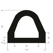 Vollgummi Fenderprofil BxH=110x95mm (Rolle 5 m)