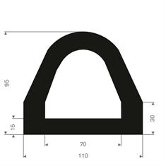 Vollgummi Fenderprofil BxH=110x95mm (Rolle 5 m)