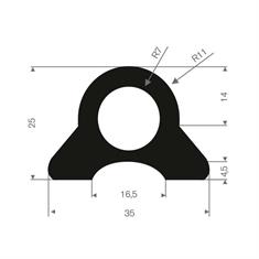 Vollgummi Fenderprofil BxH=35x25mm (L=20m)