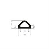 Vollgummi Fenderprofil BxH= 40x25mm (Rolle 5m)