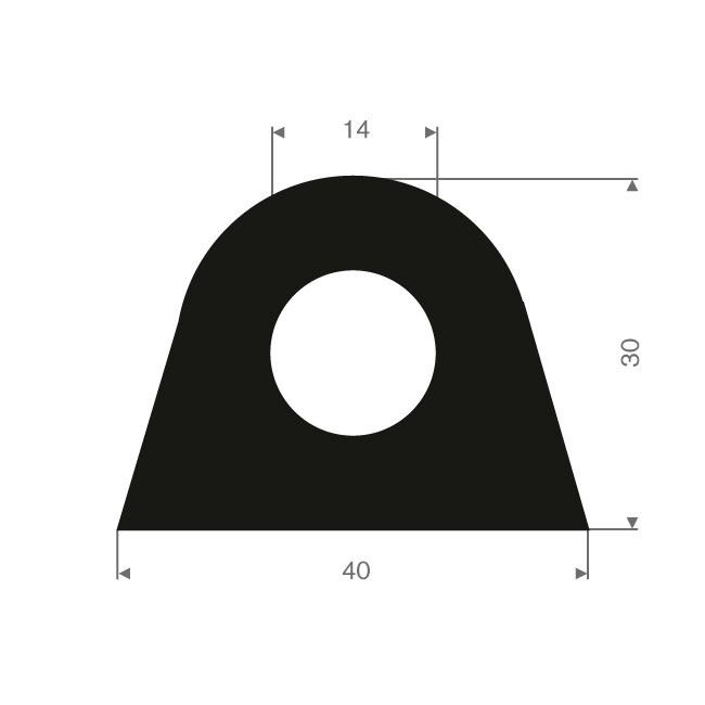 Vollgummi Fenderprofil BxH=40x30mm (L=20m)