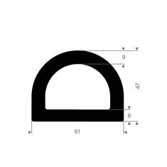 Vollgummi Fenderprofil BxH= 61x47mm (L=15m)