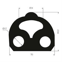 Vollgummi Fenderprofil BxH= 70x60,2mm (Rolle 10m)