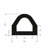 Vollgummi Fenderprofil BxH= 80x65mm (Rolle 10m)