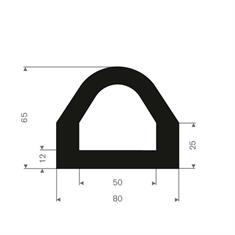 Vollgummi Fenderprofil BxH= 80x65mm (Rolle 10m)