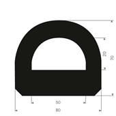Vollgummi Fenderprofil BxH= 80x70mm (L=10m)