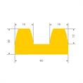 Vollgummi Fenderprofil gelb BxH=40x20mm (L=20m)