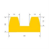 Vollgummi Fenderprofil gelb BxH=40x20mm (L=20m)