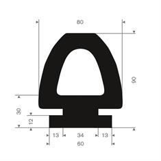 Vollgummi Fenderprofil LxBxH=400x80x82mm