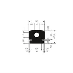 Vollgummi Fenderprofil LxBxH=600x50x42mm