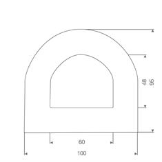 Vollgummi Fenderprofil weiß BxH=100x95mm (Rolle 5m)