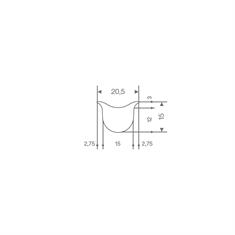 Vollgummi Fenderprofil weiß BxH=20,5x15mm (L=12,5m)