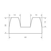 Vollgummi Fenderprofil weiß BxH= 40x20mm (L=25m)