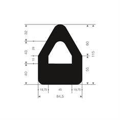 Vollgummi Fenderprofil ölbeständig BxH=85x115mm