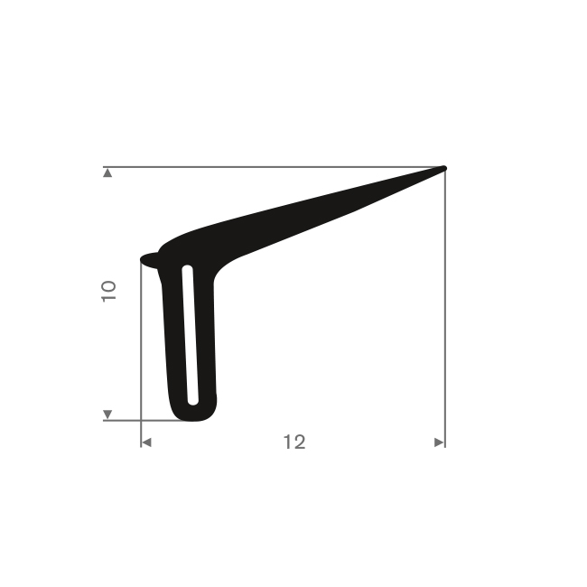 Vollgummi Fensterdichtung LxBxH=1830x15x16mm - Technikplaza