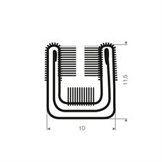 Vollgummi Fensterdichtung mit Metall BxH=10x11,5mm L=2000mm