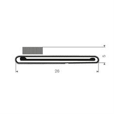 Vollgummi Fensterdichtung mit Metall BxH=26x5mm (L=30m)