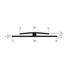 Vollgummi H-Profil 1mm / BxH=38x3mm (L=100m)