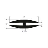 Vollgummi H-Profil 3mm / BxH=25x7,5mm (L=50m)