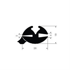 Vollgummi H-Profil 4/2mm inkl. Füller (L=25m)