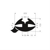 Vollgummi H-Profil 4/4mm inkl. Füller (L=25m)