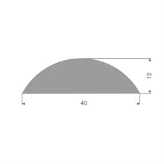 Vollgummi Halbrundprofil grau BxH=40x12mm (L=40m)