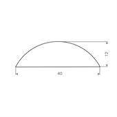 Vollgummi Halbrundprofil weiß BxH=40x12mm (L=40m)