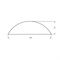 Vollgummi Halbrundprofil weiß BxH=40x12mm (L=40m)