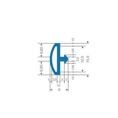 Vollgummi Karosserieprofil blau BxH=9x15,5mm (L=100m)