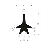Vollgummi Karosserieprofil BxH=12x15mm (L=100m)