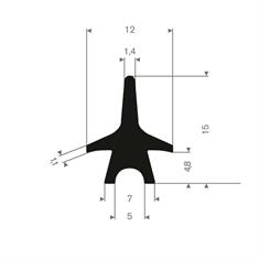 Vollgummi Karosserieprofil BxH=12x15mm (L=100m)