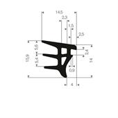 Vollgummi Karosserieprofil BxH=14,5x15,9mm (L=100m)