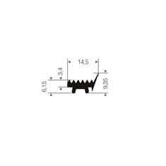 Vollgummi Karosserieprofil BxH=14,5x9,35mm (L=200m)