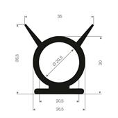 Vollgummi Karosserieprofil BxH=26,5x36,5mm (10 Meter rollen)