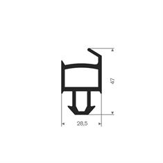 Vollgummi Karosserieprofil BxH=28,5x47mm (L=25m)