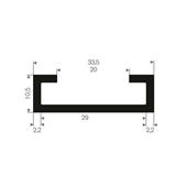 Vollgummi Karosserieprofil BxH=33,5x10,5mm (L=50m)