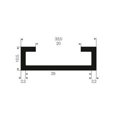 Vollgummi Karosserieprofil BxH=33,5x10,5mm (L=50m)