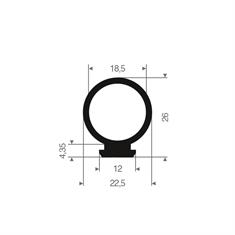 Vollgummi Kederprofil BxH=22,5x26mm (L=25m)