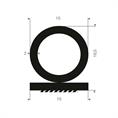 Vollgummi Kederprofil selbstklebend BxH=15x16,5mm (L=50m)