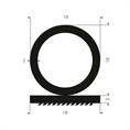 Vollgummi Kederprofil selbstklebend BxH=18x18mm (L=50m)
