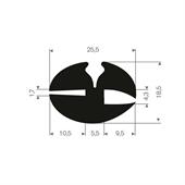 Vollgummi Klemmprofil 1,7/4,3mm (L=25m)