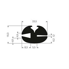 Vollgummi Klemmprofil 4,6/1,2mm (L=50m)