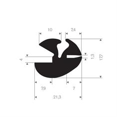 Vollgummi Klemmprofil BxH= 21,3x17,7mm (L=25m)