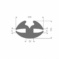 Vollgummi Klemmprofil grau 4/4mm (L=25m)