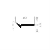 Vollgummi L-Profil BxH=25x8mm (L=25m)