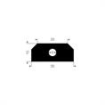 Vollgummi Lukendichtung BxH=35x15mm (L=25m)