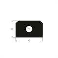 Vollgummi Lukendichtung BxH=40x25mm (L=15m)