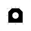 Vollgummi Lukendichtung BxH=40x40mm (L=15m)