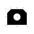 Vollgummi Lukendichtung BxH=50x40mm (L=10m)